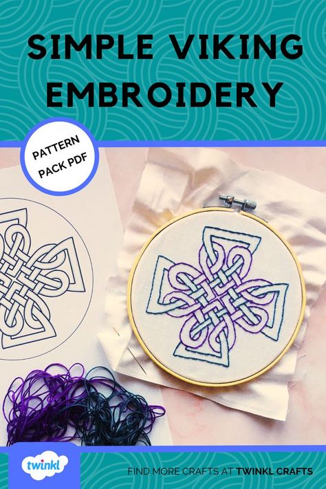 Nordic Embroidery Patterns, Viking Embroidery Pattern, Viking Crafts, Outline Stitch, Embroidery Pattern Design, Historical Food, Embroidery Jeans Diy, Viking Embroidery, Viking Pattern