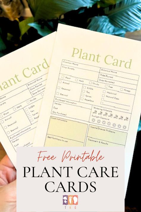 Need help caring for your plants? Whether they're indoor plants or out in the garden, these free printable plant care cards can help! Plant Care Printable, Plant Care Printable Free, Garden Template Free Printable, Plant Care Template, Printable Plant Care Cards, Free Plant Printables, Plant Care Cards, Gardening Logo, Plants Printable