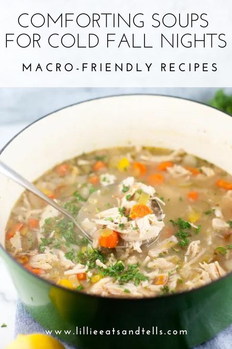 Macro Friendly Fall Soup, Creamy Chicken Pot Pie, Warm Meals, Rotisserie Chicken Breast, Butternut Soup, Quinoa Soup, Pot Pie Soup, Chicken Pot Pie Soup, 2b Mindset