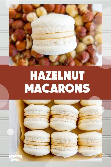 Hazelnut Macarons, French Macarons Flavors, Shower Recipes, Wedding Shower Food, Macaron Recipes, Macaron Filling, Christmas Cookie Box, Coffee Buttercream, Buttery Shortbread Cookies