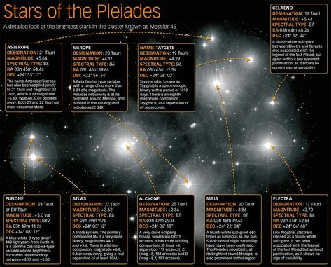 The Pleiades open star cluster complete guide Star Clusters, The Pleiades, Star Cluster, Bright Stars, Greek Mythology, How To Find, Facts About, Find It, Astronomy