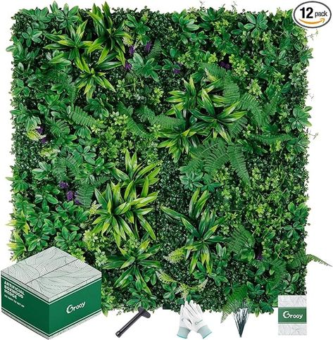 Amazon.com : Grooy Artificial Boxwood Panels, Grass Wall Panels 20"x20"(12pcs), Privacy Hedge Fence Screen with UV Protection, Fake Greenery Backdrop for Indoor Wedding and Outdoor Garden Backyard : Patio, Lawn & Garden Fake Grass Wall, Backyard With Patio, Grass Wall Backdrop, Sukkah Decorations, Hedge Fence, Fake Greenery, Greenery Backdrop, Grass Backdrops, Privacy Fence Panels