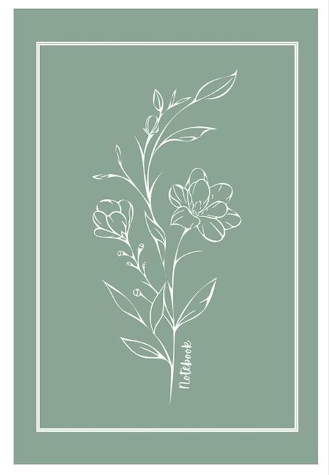 Binder Cover Ideas Aesthetic, Floral Book Cover Design, Green Book Cover Design, Simple Notebook Cover Design, School Cover Page Design, Green Notebook Cover, Simple Cover Page, Notebook Divider, Aesthetic Notebook Cover