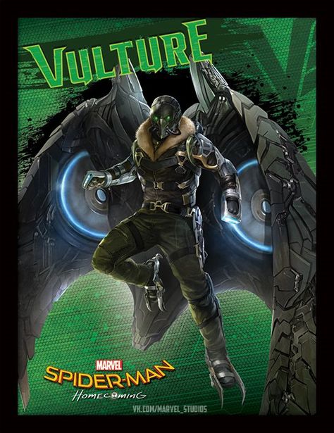 A batch of Spider-Man: Homecoming promotional art has swung online, giving us new looks at Spidey in a variety of different poses, as well as a cool new glimpse of the villainous Vulture. Marvel Vulture, Vulture Spiderman, Spiderman Villains, Vulture Marvel, Spiderman Print, Spider Man Homecoming, Marvel Villains, Spiderman Homecoming, Marvel Vs Dc