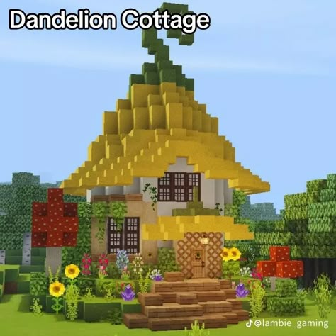 Blueberry House Minecraft, Minecraft Fairy Storage Room, Fairy Tale Minecraft Builds, Fairy Treehouse Minecraft, Flower Minecraft House, Mushroom Pond Minecraft, Fruit Minecraft House, Fairy Minecraft Village, Minecraft Sweet Berries Farm