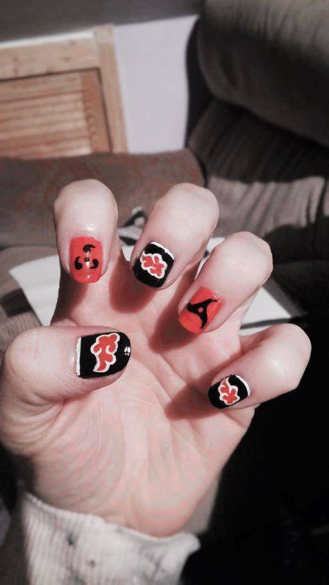 Naruto themed nails Naruto Nails Designs, Boy Nails, Naruto Nails, Themed Nails, Naruto Team 7, Naruto Boys, Naruto Teams, Uchiha Clan, Team 7