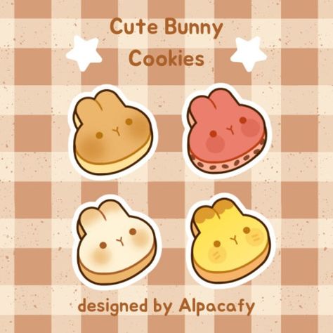 Bunny Cookie Sticker Cookie Stickers Cute Stickers Kiss-cut Stickers Treats Bunny Sticker - Etsy Cookie Art Drawing, Cute Cookie Drawing, Emote Ideas, Cookie Drawing, Bunny Stickers, Baking Logo Design, Baking Logo, Kawaii Bag, Bunny Cookies