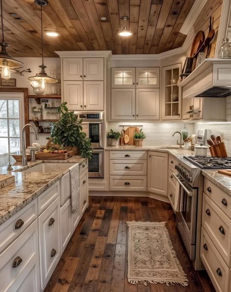 Southern House Decor, Country House Kitchen, Barndominium Interior, Cabinet Paint, Country House Interior, Dream Life House, Cottage Style Homes, Dream House Rooms, Farmhouse Interior