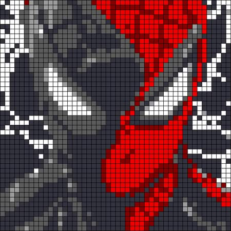 Spiderman Tapestry Crochet, Spider Man Alpha Pattern, Spiderman Across Spiderverse, Minecraft Pixel Art Grid, Pixel Art Hard, Spider Man Fan Art, Crochet Grid, Grid Patterns, Make Friendship Bracelets