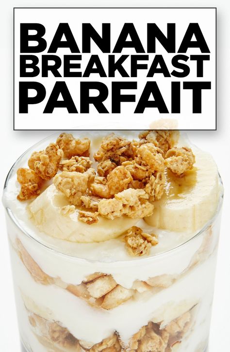 Easy Recipes For Snacks, Fruit Parfait Recipes, Banana Parfait, Breakfast Parfait Recipes, Yogurt Parfait Bar, Parfait Bar, Yogurt Parfait Recipe, Yogurt And Fruit, Breakfast Parfait