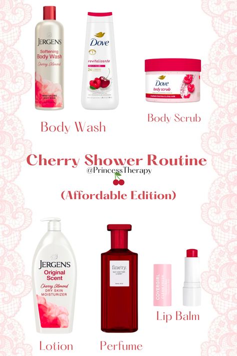 Elevate your self-care routine with the irresistible allure of cherry-scented goodness. Explore the perfect blend of indulgence and rejuvenation – discover the magic of our cherry-scented shower essentials today! 🍒✨ #CommissionsEarned #CherryScent #ShowerRoutine #SelfCareMagic #PamperYourself #ShowerEssentials #BodyCareRoutine #AromatherapyShower #DailyRituals #BeautyRituals #CherryFragrance #SelfCareMustHaves Moisturizing Body Scrub, Shower Essentials, Fragrances Perfume Woman, Cherry Candy, Basic Skin Care Routine, Spring Shower, Perfume Scents, Perfume Lover, Body Care Routine