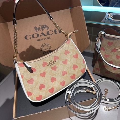 New Coach Teri Underarm Bag Valentine’s Day Coach Valentines Collection 2024, Coach New York, Girly Bags, Luxury Purses, Heart Bag, Underarm Bag, Pretty Bags, Big Bags, Cute Simple Outfits