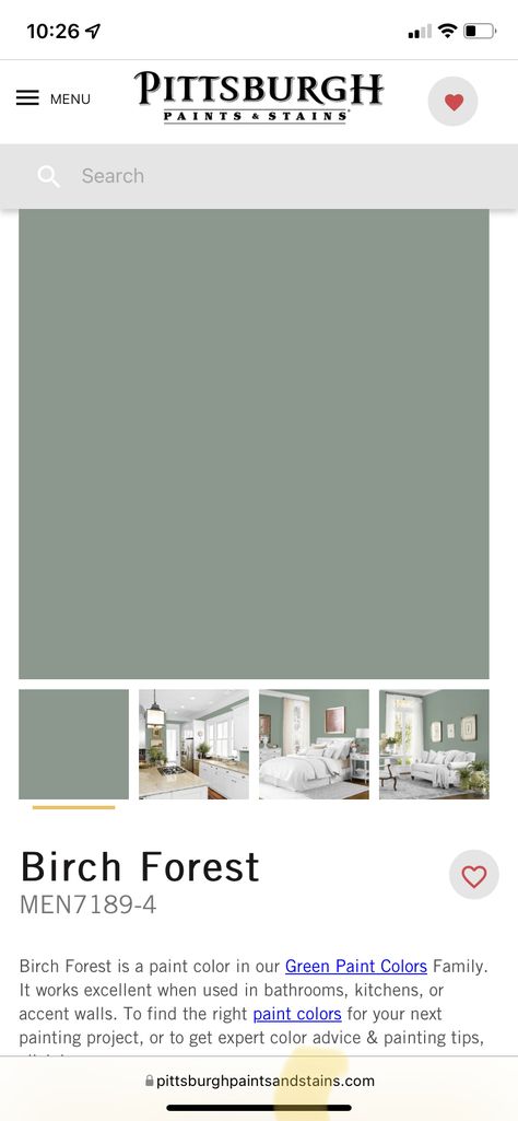 Birch Forest Paint Color, Pittsburgh Paint Colors, Glidden Paint, Pittsburgh Paint, Green Grey Paint, Charcoal Walls, Green Laundry, House Makeovers, Room Wall Colors