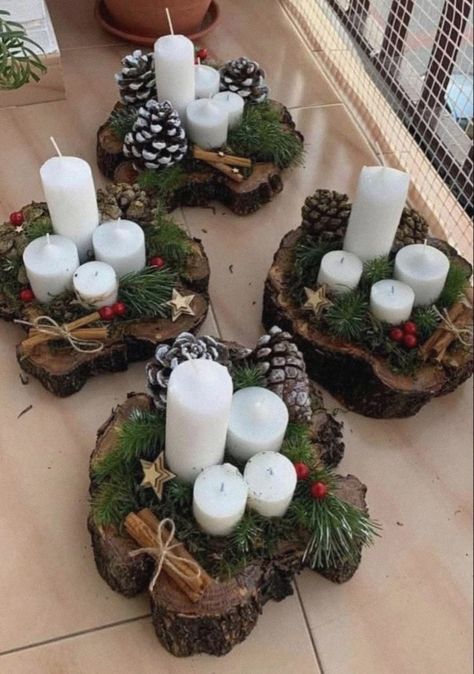 Jul Diy, Christmas Advent Wreath, Diy Christmas Wreaths Ideas, Christmas Wreaths Ideas, Christmas Candle Decorations, Christmas Wreaths Diy Easy, Diy Christmas Wreaths, Wreaths Ideas, Christmas Centerpieces Diy