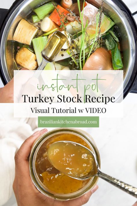 Instant Pot Turkey Stock, Bone Broth Instant Pot, Turkey Stock Recipe, Turkey Soup From Carcass, Turkey Pieces, Soup Making, Instant Pot Turkey, Stock Recipes, How To Make Turkey