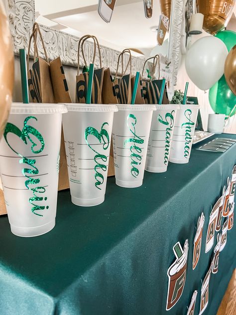 Frappe Birthday Party Ideas, Starbucks Birthday Theme, Starbucks Bday Party Ideas, Starbucks Theme Party, Starbucks Party Ideas, Starbucks Themed Birthday Party, Starbucks Birthday Party Ideas, Birthday Starbucks, Starbucks Birthday Party