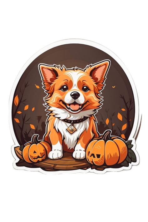 Beautiful Tshirt with print of a cute dog and pumpkins, perfect for Fall/ Autumn/ Halloween. Get yours today! Dog Creature, Beautiful Tshirts, Head Illustration, Autumn Halloween, A Pumpkin, Cute Dog, Dog Art, Fall Autumn, Pumpkins