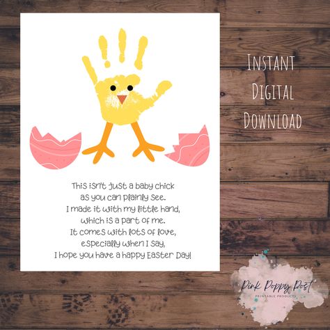 Easter Craft For Grandparents, Easter Crafts For Parents, Easter Gifts For Parents, Baby Easter Crafts, Easter Handprint Art, Easter Handprint Crafts, Keepsake Printable, Easter Handprint, Easter Craft For Kids