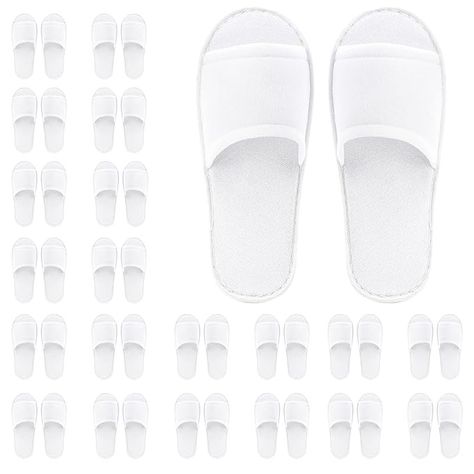 Amazon.com : Frcctre 20 Pairs Disposable Slippers, Open Toe Comfortable Cotton Disposable Spa Slippers, Bulk Unisex Non-Slip Disposable Guests Slippers for Home Hotel Travel Train Use, White : Beauty & Personal Care Disposable Slippers, Guest Slippers, At Home Spa Day, Home Spa Day, Cheap Slippers, Spa Slippers, Travel Train, House Guests, At Home Spa