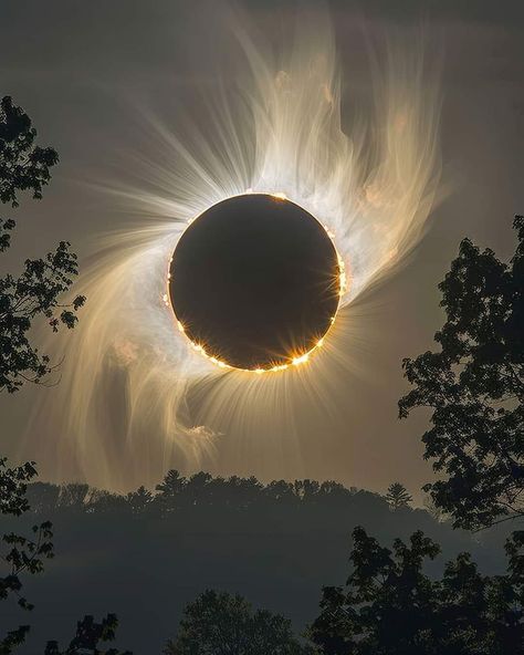 ❓What makes a total solar eclipse possible? It just so happens that the Sun 🌞 is approximately 400 times larger than the Moon🌛 AND 400 times more distant from the Earth 🌎 A coincidence? I think not. 🙌 “The heavens declare the glory of God” Anthurium Flower, Sun Aesthetic, Moon Eclipse, Ethereal Art, Solar Eclipse, Dark Art, Beautiful Images, Astronomy, Aesthetic Wallpapers