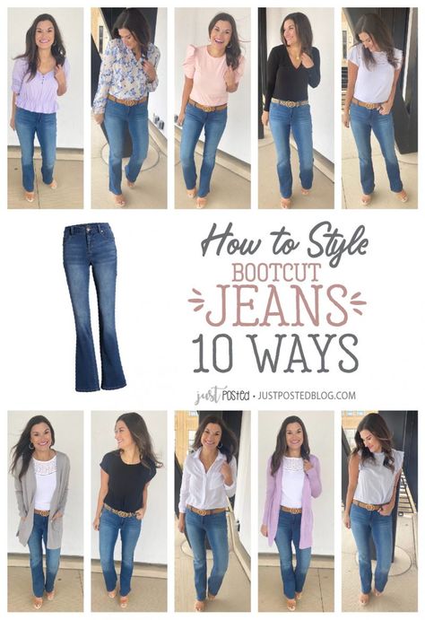 Bootcut Jeans Outfit Spring, How To Style Bootcut Jeans, Bootcut Pants Outfit, How To Wear Bootcut Jeans, Capsule Clothing, Mom Makeover, Style Bootcut Jeans, Bootcut Jeans Outfit, Bootleg Pants