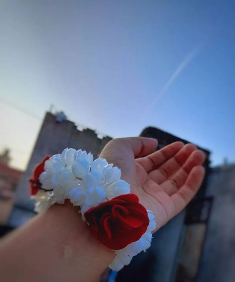 Handmade Bracelet, Bracelet, Flowers, Red, Beauty, White