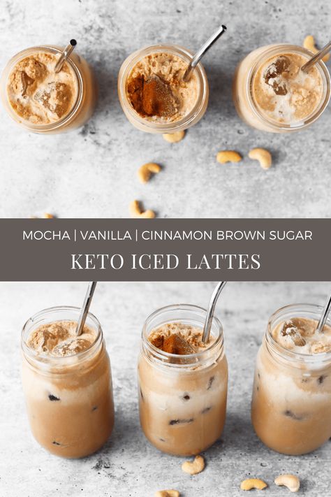 Keto Iced Latte - 3 Ways – Coffee Recipes - Everyday Dishes Keto Coffee At Home, Keto Latte Recipes, Keto Iced Coffee Recipes At Home, Keto Coffee Drinks, Keto Iced Coffee, Keto Iced Coffee Recipe, Low Carb Iced Coffee Recipes, Keto Ice Coffee Recipe At Home, Easy Keto Iced Coffee