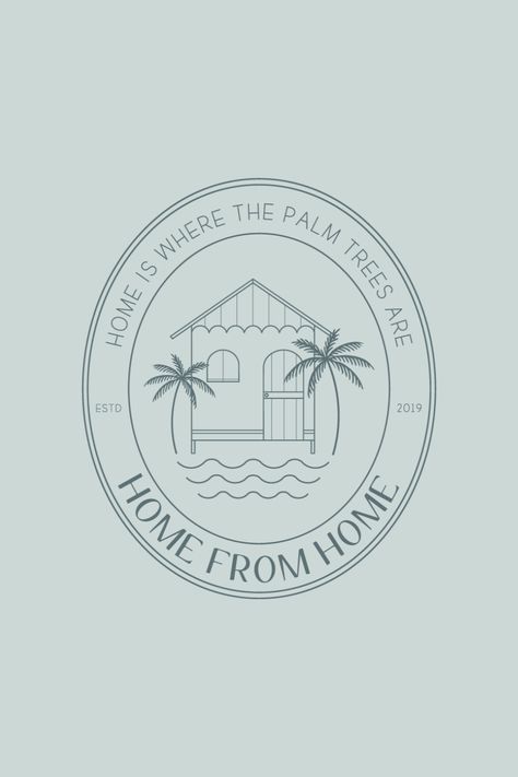 Beach House Branding, Beach House Logo, Beach Club Logo, Coastal Logo, Beach Logo Design, Coco Logo, Case Creole, Palm Tree Logo, Sea Logo