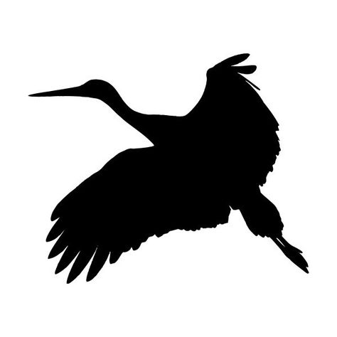 Flying Crane Crane Silhouette, Flying Crane, Paper Crane, Graphic Image, Etching, Vinyl