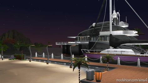 Sims 4 Yacht, No Cc Sims, Summer Somewhere, Sims 4 House, Big Bathrooms, Cc Sims, Sims 4 Houses, Sims 4 Mods, The Sims 4