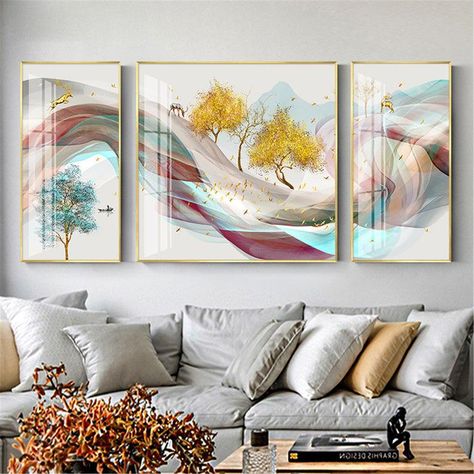 Large Abstract Painting, Large Abstract, Photo Frame Wall, Photo Frames, Abstract Design, Starry Night, Chic Style, Living Decor, Abstract Painting