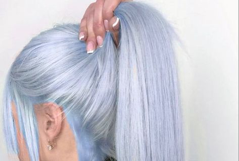 Blue Hair Ponytail Aesthetic, Pastel Dyed Hair, Kamisato Ayaka, Light Blue Hair, Blue Wig, Hairstyles For Layered Hair, Fresh Hair, Dye My Hair, Hair Dye Colors