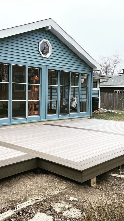 Rocky Harbor Trex Decking Ideas, Coastal Bluff Trex Decking, Trex Rocky Harbor Decks, Rocky Harbor Trex Decking, Trex Decking Ideas, Deck Border Ideas, Trex Rocky Harbor, Trex Deck Ideas Color Schemes, Ground Level Deck Ideas