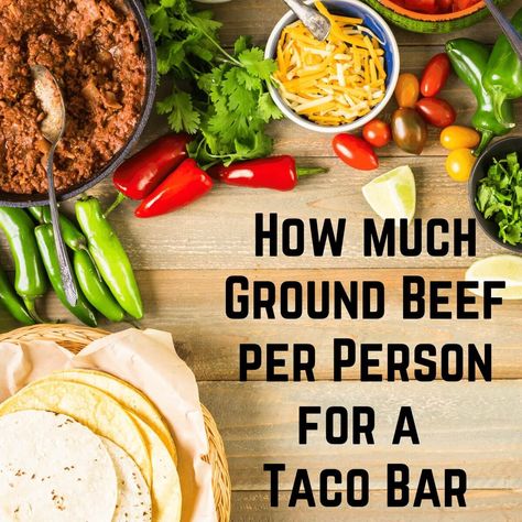 What Goes With A Taco Bar, Taco Bar For 20 People, Tacos For 30 People, Taco Bar Serving Amounts, Diy Walking Taco Bar, Taco Bar For Halloween Party, Fiesta Taco Party, How Much Taco Meat For 50, Large Batch Taco Meat