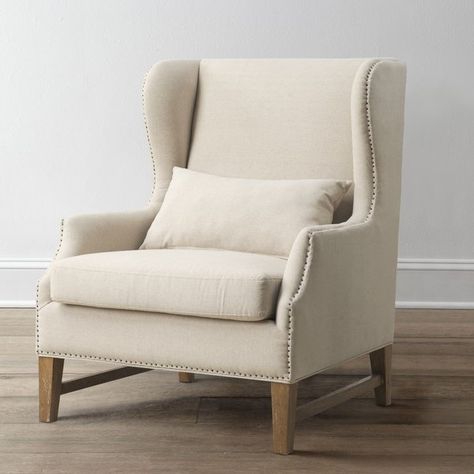 Bring stately style to your living room or den with this handsome arm chair. Showcasing a birch wood design and foam cushioning, this seat is perfect for curling up with your latest read. Ivory Chair, Beige Chair, Tov Furniture, Linen Chair, White Chair, Wing Chair, Rooms For Rent, Cool Chairs, Furniture Pieces