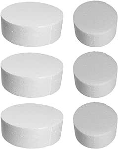 Happyyami 6pcs Round Cake Dummies Styrofoam Cake Foams for Sculpture Modeling DIY Arts Crafts Size M L Chocolate Candy Cake, Cake Displays, Cupcake Maker, Mini Cake Pans, Cake Models, Silicone Chocolate Molds, Heart Shaped Chocolate, Diy Puzzles, Silicone Molds Baking