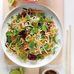 Vietnamese Rice Noodle and Coriander Salad Corriander Recipes, Vietnamese Coriander, Coriander Salad, Coriander Recipes, Vietnamese Rice, Rice Noodle Salad, Beautiful Salad, Rice Noodle, Vegetarian Recipe