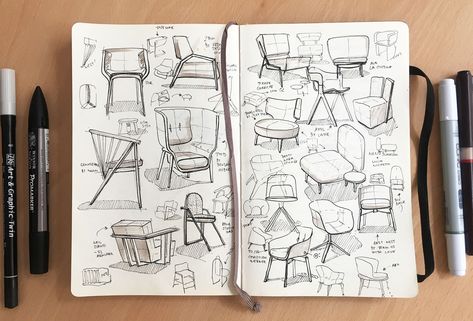 Sketchbook – Adam Miklosi Sketch Ideas Objects, Industrial Product Design Sketch, Sketch Pad Ideas, Aesthetic Sketch Ideas, Colonial Chair, Product Design Sketch, Aesthetic Sketch, Process Book, Aesthetic Layout