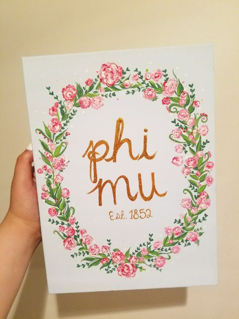 phi mu canvas!!!! Phi Mu Canvas Painting, Phi Mu Paintings, Phi Mu Canvas, Phi Mu Crafts, Animals Tattoos, Homemade Anniversary Gifts, Diy Food Gifts, Easy Handmade Gifts, Bartender Gifts