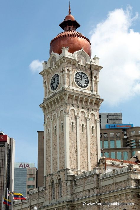 Clock tower of the Sultan Abdul Samad building in Kuala Lumpur, Malaysia Malaysia Building, Merdeka Square, Building Drawing, Architecture Wallpaper, Best Filters For Instagram, Singapore Travel, Kuala Lumpur Malaysia, Time Flies, Clock Tower