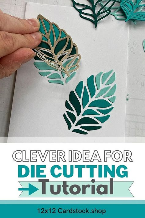 Cricut Card Making Ideas, Metal Dies For Card Making, Handmade Card Techniques, Die Cuts For Card Making, Cards With Leaves, New Card Ideas, Card Techniques Tutorials, Stamping Techniques Ideas, Sizzix Cards Ideas