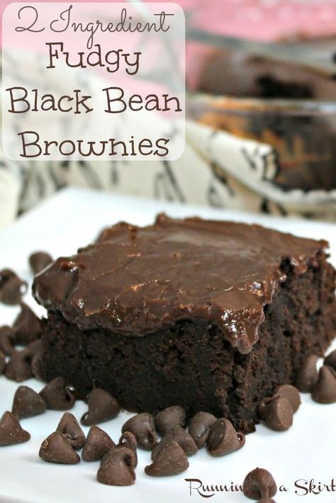 2 Ingredient Black Bean Brownies recipe with homemade healthy fudge icing.  Amazing and fudgy! No oil, no eggs or no butter and the icing uses almond milk.  The easy and best way to mix brownies.  You'll never believe how simple it is! / Running in a Skirt Healthy Fudge, Chocolate Bundt, Homemade Fudge, Healthy Sweets, Chocolate Brownies, Cookies Brownies, Brownie Recipes, Bundt Cake, Healthy Baking