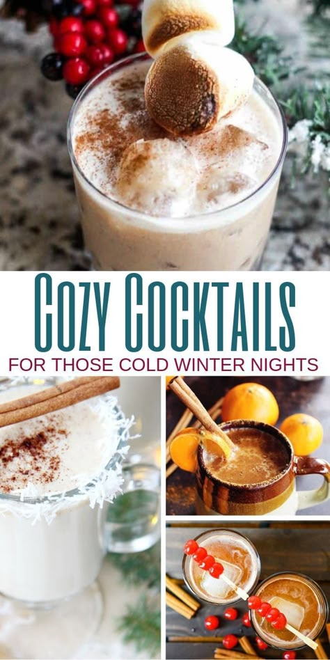 Winter Wedding Bar Ideas, Fun Christmas Cocktail Recipes, Hot Cocktails Winter Holiday Drinks, Vodka Cocktails Winter, Bourbon Cocktails Winter, Fun Winter Drinks Alcohol, Easy Winter Cocktail Recipes, Winter Adult Drinks, Hot Cocktails Winter