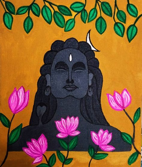 Adiyogi Rangoli, Funny Rangoli, Mahadev Rangoli Designs, Adiyogi Painting, Shiva Rangoli, Shivaratri Rangoli, God Rangoli, Ready Rangoli, Ganpati Rangoli