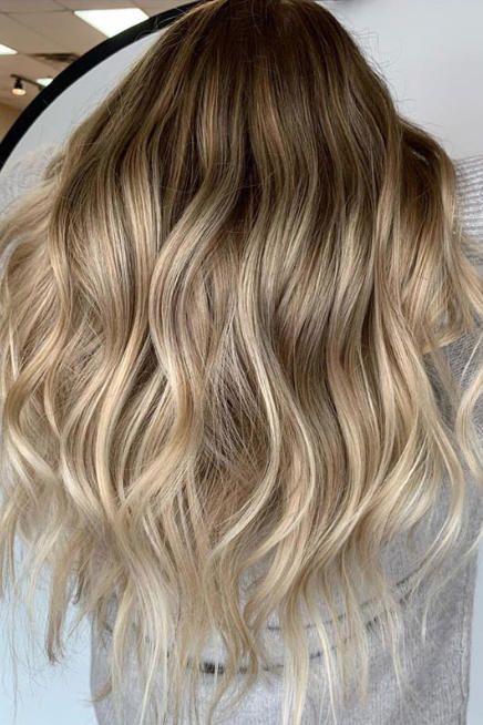 Wheat Blonde Is Every Indecisive Blonde's Perfect Hair Color for Fall 2019 | Long-haired gals can make a serious statement by melting their mane into a delicious shade of beige blonde, like this look by colorist Allyson Gregory. #southernliving #haircolor #hairstyle Cool Wheat Blonde Hair, Golden Blonde Grey Blending, Warming Up Blonde Hair For Fall, Cool Toned Golden Blonde Hair, Frosted Wheat Blonde, Southern Hair, Perfect Hair Color, Ice Blonde, Low Lights Hair