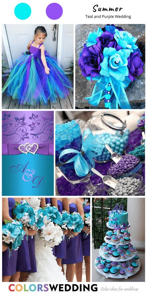 Purple Turquoise And Grey Wedding, Turquoise And Purple Wedding Theme, Purple And Teal Wedding Dresses, Purple And Turquoise Wedding Ideas Bridesmaid Dresses, Teal Wedding Dresses The Bride, Wedding Ideas Blue And Purple, Teal And Purple Wedding Ideas, Purple And Teal Wedding Ideas, Blue And Purple Wedding Ideas