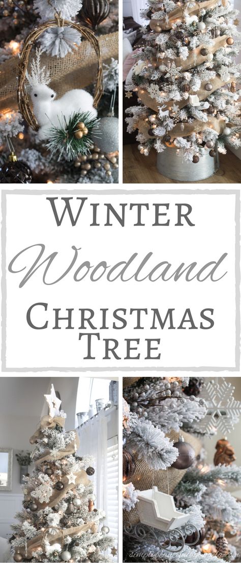 Simply Beautiful by Angela: Winter Woodland Christmas Tree Christmas Tree Winter Wonderland Theme, White Woodland Christmas Tree, Rustic Wood Christmas Trees, Winter Forest Christmas Tree, Forest Christmas Tree Woodland, Woodland Forest Christmas Tree, Woodland Creatures Christmas Tree, Winter Woodland Christmas Tree, Woodland Animal Christmas Tree