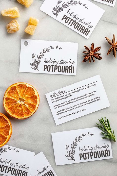 Christmas Potpourri Tags Free Printable, Simmer Pot Gift Tag, Holiday Potpourri Recipes, Diy Stovetop Potpourri, Stovetop Potpourri Recipes, Stovetop Potpourri Gift, House Smell Like Christmas, Holiday Potpourri, Smell Like Christmas