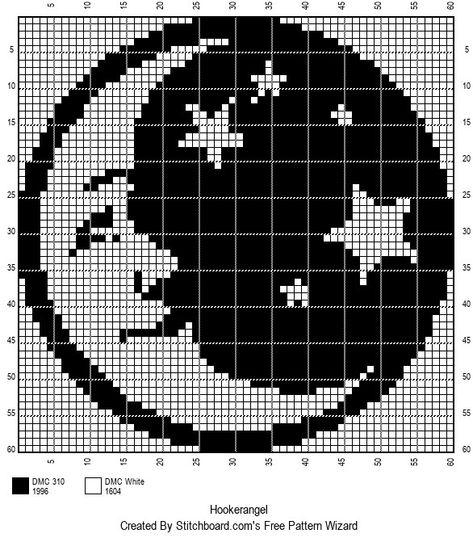 Crochet Moon Blanket Pattern, Moon Pixel Art Grid, Simple Grid Art, Crochet Tapestry Pattern Black And White, Crochet Cross Stitch Pattern, Moon Crochet Tapestry, Moon Grid Pattern, Sims Cross Stitch, Witchy Cross Stitch Patterns Free