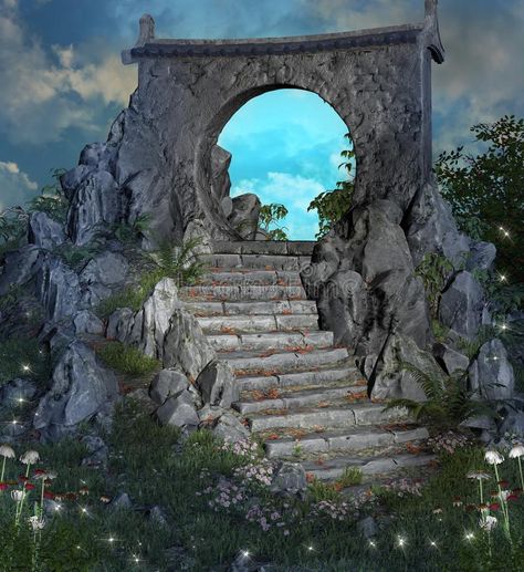 Magic Portal, Portal Art, Evening Time, Landscape Concept, Forest Path, Fabric Wall Art, Fantasy Places, Beautiful Places Nature, Natural Scenery